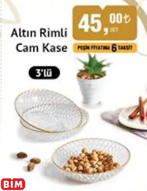 COLORİNA ALTIN RİMLİ CAM KASE COLORİNA ALTIN RİMLİ CAM KASE